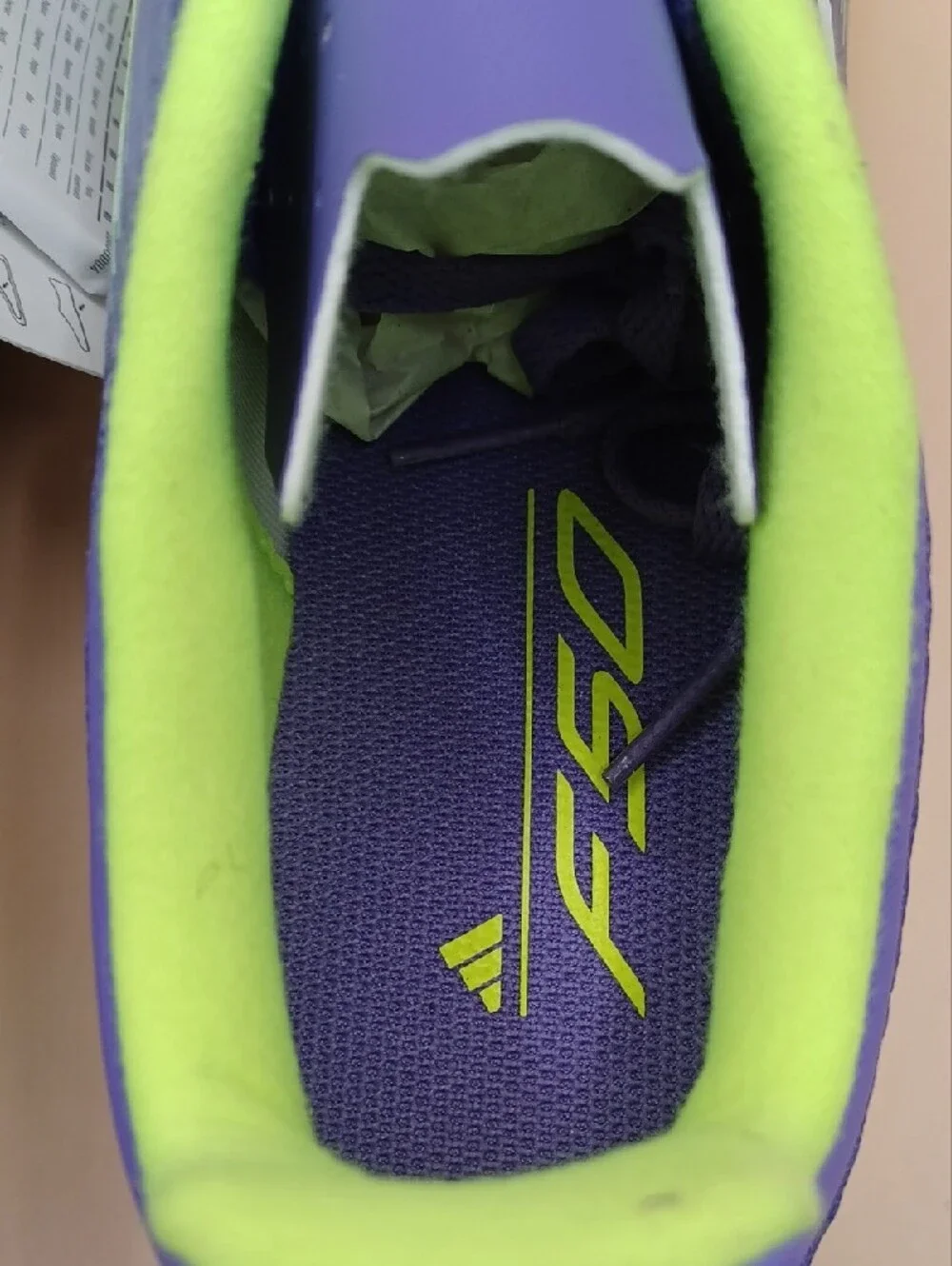 NWOB Adidas F50 Club Series TF Soccer Cleats-Purple/Green Men Size 8.5 US